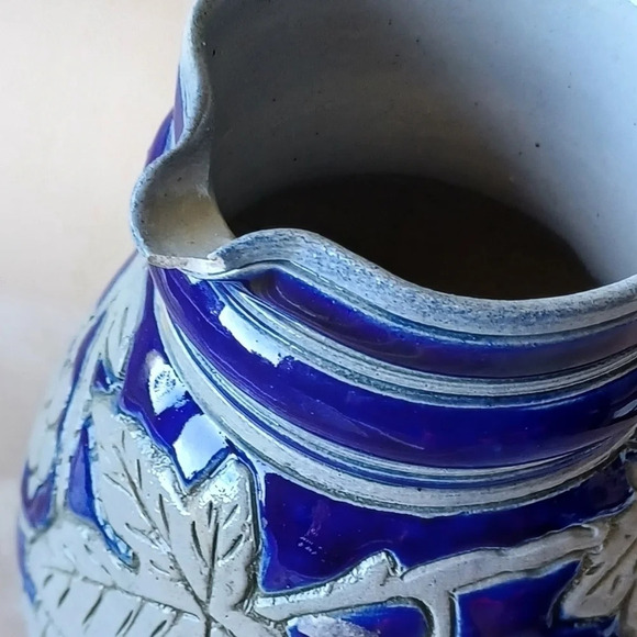 Betschdorf French Colbalt Blue Stoneware Pitcher - Picture 5 of 7